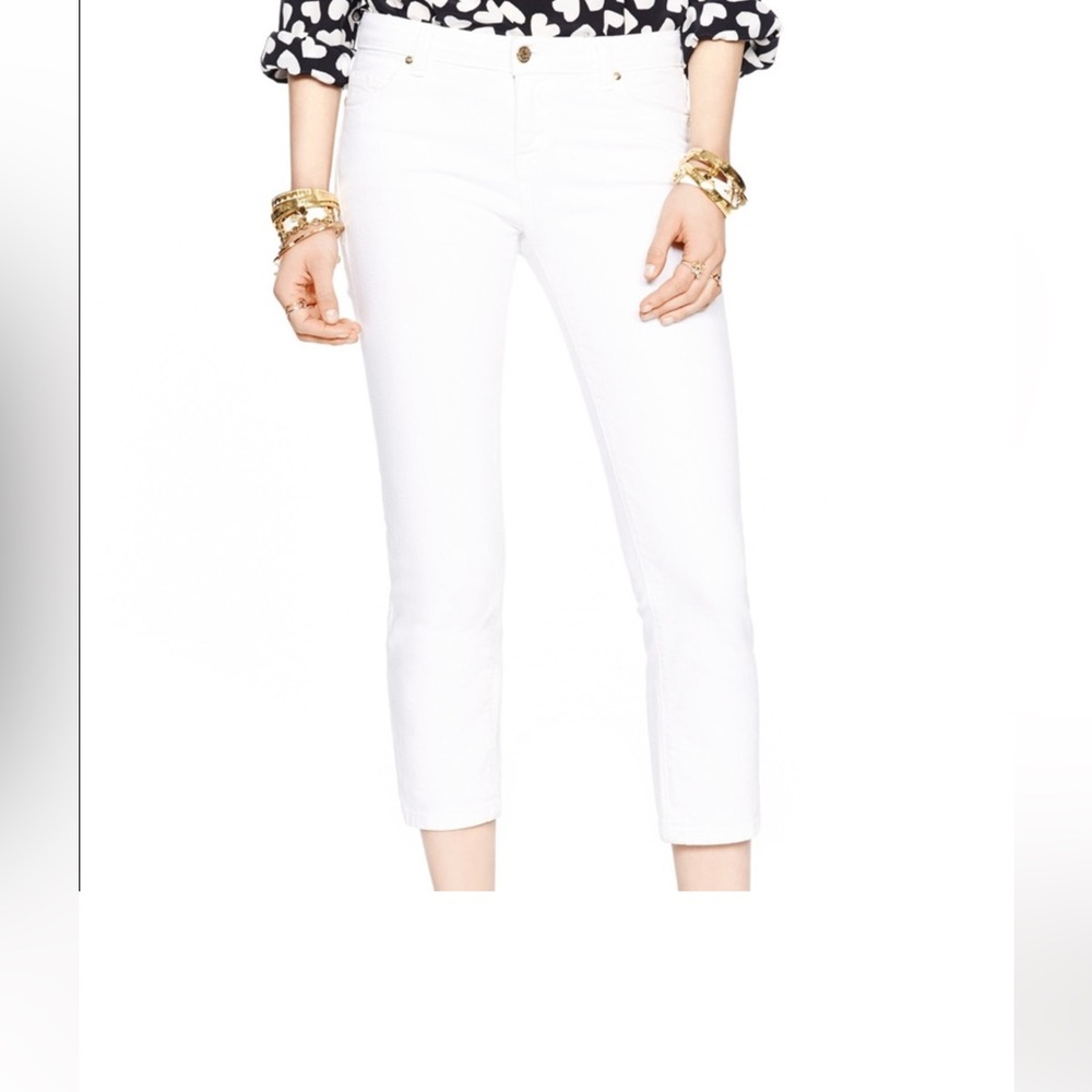 Kate Spade White cropped high waisted jeans.